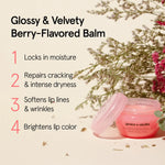 Grace & Stella Kiss Me Softly Nourishing Berry Lip Balm Hydrating - Vegan (20ml, 3-Pack) Pack of 3