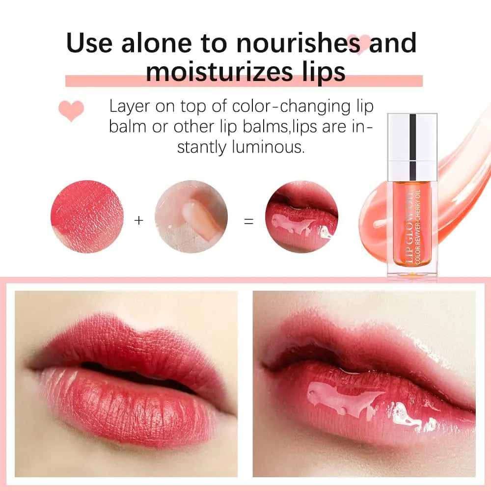 Hydrating Lip Glow Oil - 2pcs Cherry