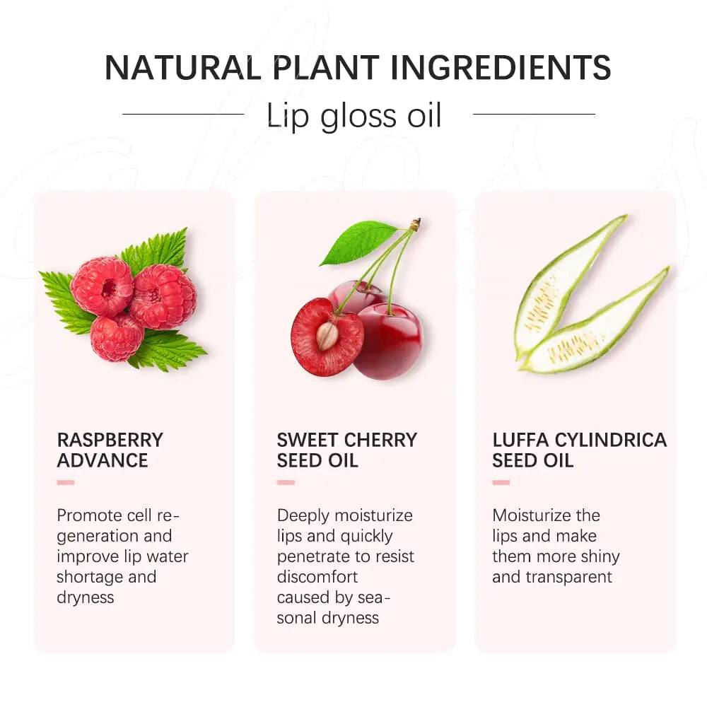 Hydrating Lip Glow Oil - 2pcs Cherry