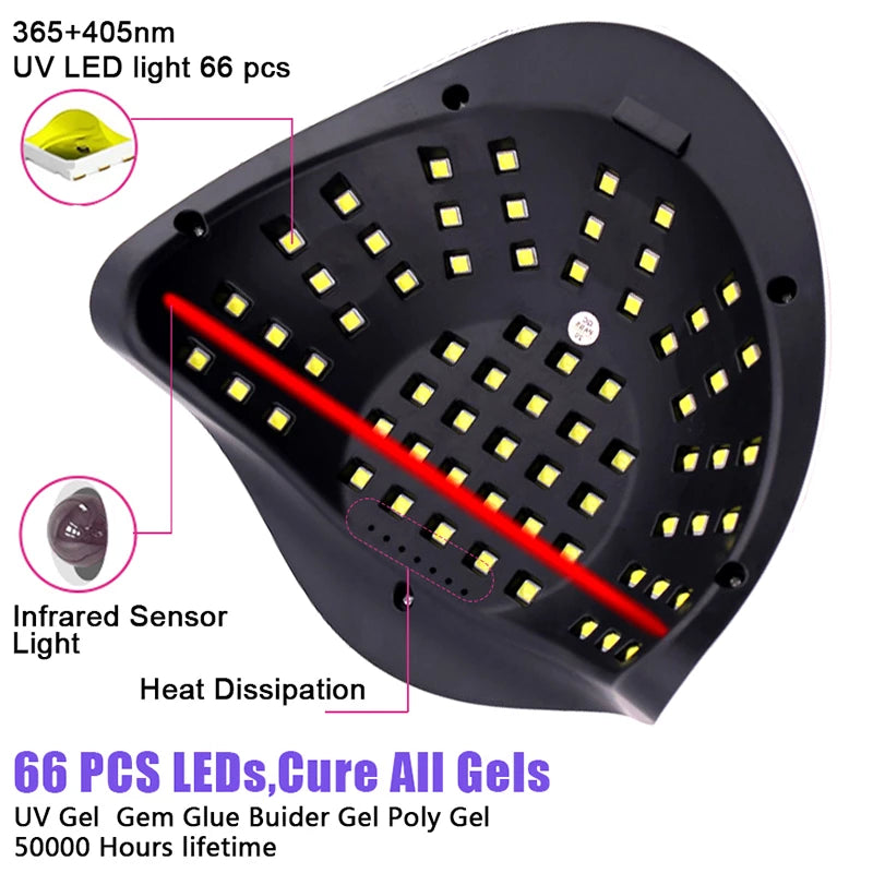 UV LED Nail Lamp - Quick Drying With Auto Sensor