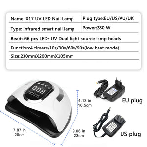 UV LED Nail Lamp - Quick Drying With Auto Sensor